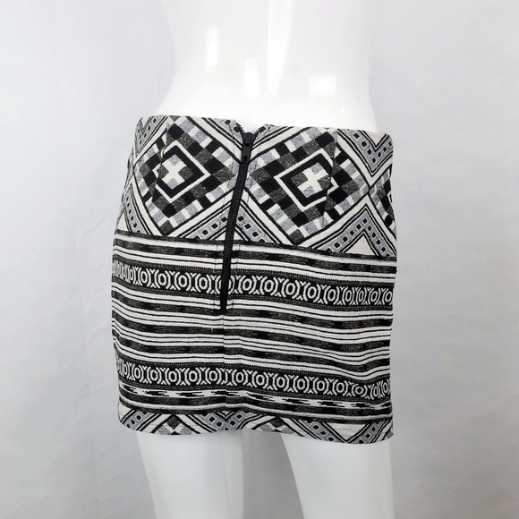 Topshop Monochrome Tassel Faux Wrap Mini Skirt - Picture 2 of 6